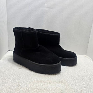 Women's Bamboo Black Platform Ankle Boots & Booties Size 7.5